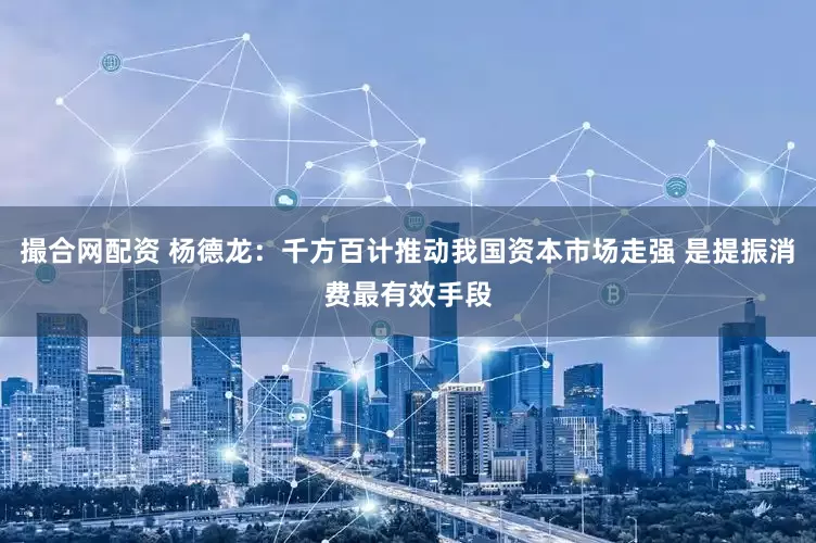撮合网配资 杨德龙：千方百计推动我国资本市场走强 是提振消费最有效手段